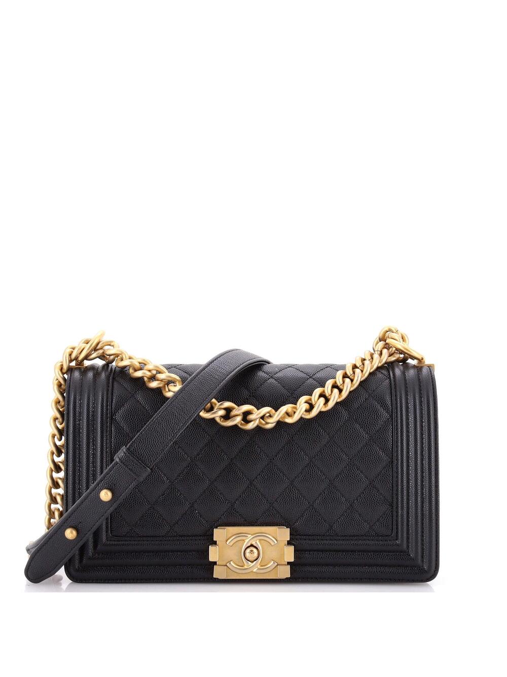 Chanel Boy Flap Bag Quilted Caviar Old #315201C49B